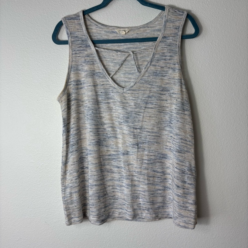 Lucky Brand Women’s Gray Sleeveless Top size Large